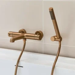 Essebagno Mitigeur bain-douche thermostatique cuivre brossé Luisa