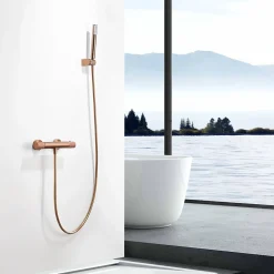 Imex Products Mitigeur baindouche thermostatique en laiton et zama finition or rose PVD