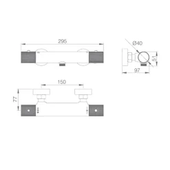 Imex Products Mitigeur baindouche thermostatique en laiton et zama finition or rose PVD