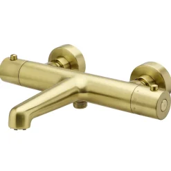 Robinet De Baignoire|Essebagno Mitigeur bain-douche thermostatique or brossé Luisa