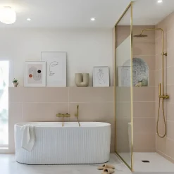 Robinet De Baignoire|Essebagno Mitigeur bain-douche thermostatique or brossé Luisa