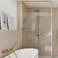 Robinet De Baignoire|Essebagno Mitigeur bain-douche thermostatique or brossé Luisa