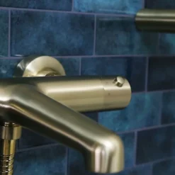 Robinet De Baignoire|Essebagno Mitigeur bain-douche thermostatique or brossé Luisa