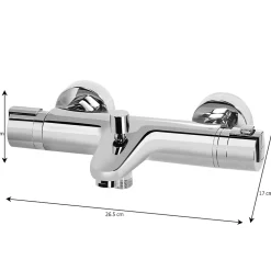 GoodHome Mitigeur bain/douche thermostatique, chrome, NF, Myra