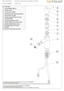 Robinet De Bidet|Sanindusa Mitigeur bidet à commande cylindrique jet orientable Single Plus chrome livré avec fixation et 2 flexibles