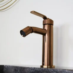 Robinet De Bidet|Essebagno Mitigeur bidet bas cuivre brossé Molette