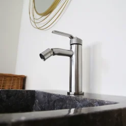 Robinet De Bidet|Essebagno Mitigeur bidet bas façon inox Molette