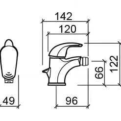 Robinet De Bidet|Sanindusa Mitigeur bidet bec orientable Alfa chrome livré avec fixation 2 flexibles 1 vidage