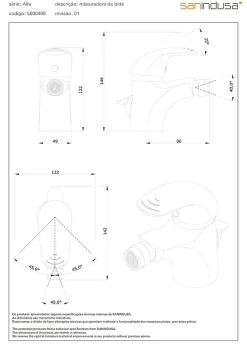 Robinet De Bidet|Sanindusa Mitigeur bidet bec orientable Alfa chrome livré avec fixation 2 flexibles