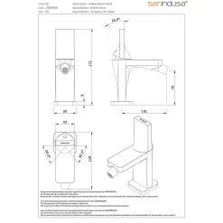 Sanindusa Mitigeur bidet design plat épuré contemporain Alfa Line 42 blanc et chrome livré avec 2 flexibles