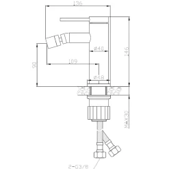 Essebagno Mitigeur bidet gun métal Lollipop
