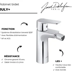 Jacob Delafon Mitigeur bidet July+ chromé
