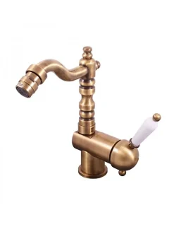Robinet De Bidet|Rav Mitigeur bidet LABE à poser en laiton bronze avec poignée en céramique
