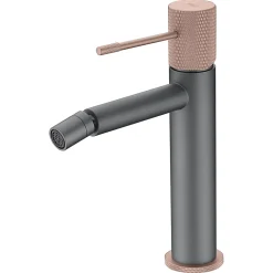 Imex Products Mitigeur bidet monocommande en laiton noir et or rose cartouche ceramique 26 mm