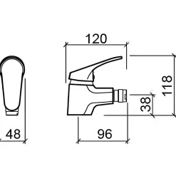 Robinet De Bidet|Sanindusa Mitigeur bidet Cetus Basic chromé livré avec 2 flexibles