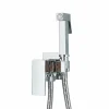 Robinet De Bidet|Signature Mitigeur Chrome Encastré pour WC - Douchette Ergonomique, Résistante à la Corrosion, Installation Murale Discrète en Laiton.