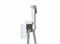 Robinet De Bidet|Signature Mitigeur Chrome Encastré pour WC - Douchette Ergonomique, Résistante à la Corrosion, Installation Murale Discrète en Laiton.