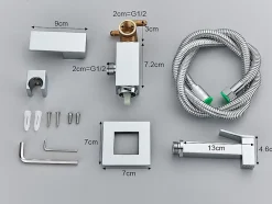 Robinet De Bidet|Signature Mitigeur Chrome Encastré pour WC - Douchette Ergonomique, Résistante à la Corrosion, Installation Murale Discrète en Laiton.