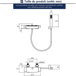 Robinet De Baignoire|Homelody Mitigeur de Baignoire Cascade Robinet de Douche Mural avec Douchette à Mains Laiton Set de douche en Laiton Chromé