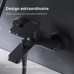 Am.Pm Europe Mitigeur de baignoire mécanique Robinet de baignoire, mitigeur salle de bain, Noir Flash FNA10022 AM.PM