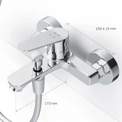 Am.Pm Europe Mitigeur de baignoire mécanique Robinet de baignoire, mitigeur salle de bain, Chromé, FTA10000 Hit AM.PM