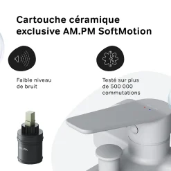 Robinet De Baignoire|Am.Pm Europe Mitigeur de baignoire mécanique Robinet de baignoire, mitigeur salle de bain, Blanc FTA10033 Hit AM.PM