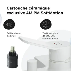 Am.Pm Europe Mitigeur de baignoire mécanique Robinet de baignoire, mitigeur salle de bain Blanc taille M, FXA10033 X-Joy AM.PM