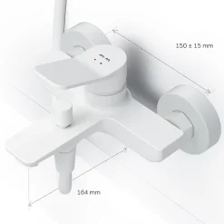 Am.Pm Europe Mitigeur de baignoire mécanique Robinet de baignoire, mitigeur salle de bain Blanc taille M, FXA10033 X-Joy AM.PM