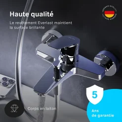 Am.Pm Europe Mitigeur de baignoire mécanique Robinet de baignoire, mitigeur salle de bain, Chromé, FGA10000 Gem AM.PM