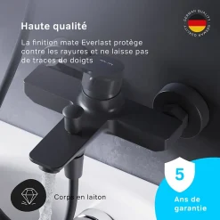 Robinet De Baignoire|Am.Pm Europe Mitigeur de baignoire mécanique Robinet de baignoire, mitigeur salle de bain, Noir, FXA10022 X-Joy AM.PM