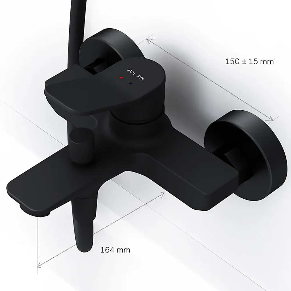Robinet De Baignoire|Am.Pm Europe Mitigeur de baignoire mécanique Robinet de baignoire, mitigeur salle de bain, Noir, FXA10022 X-Joy AM.PM