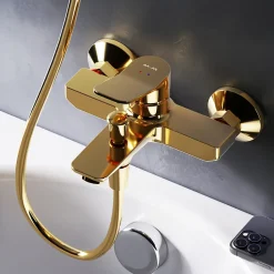 Robinet De Baignoire|Am.Pm Europe Mitigeur de baignoire mécanique Robinet de baignoire, mitigeur salle de bain, Doré, FXA10099 X-Joy AM.PM