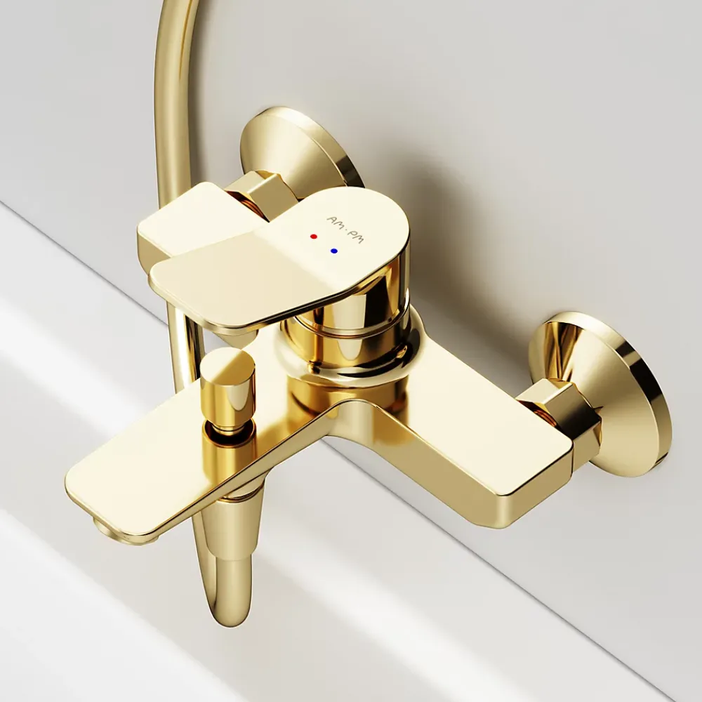 Robinet De Baignoire|Am.Pm Europe Mitigeur de baignoire mécanique Robinet de baignoire, mitigeur salle de bain, Doré, FXA10099 X-Joy AM.PM