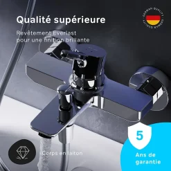 Robinet De Baignoire|Am.Pm Europe Mitigeur de baignoire mécanique Robinet de baignoire, mitigeur salle de bain Chromé, FXB10000 X-Joy S AM.PM