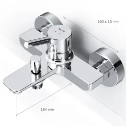 Robinet De Baignoire|Am.Pm Europe Mitigeur de baignoire mécanique Robinet de baignoire, mitigeur salle de bain Chromé, FXB10000 X-Joy S AM.PM