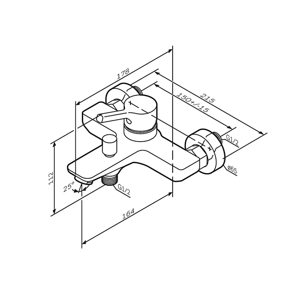 Robinet De Baignoire|Am.Pm Europe Mitigeur de baignoire mécanique Robinet de baignoire, mitigeur salle de bain Chromé, FXB10000 X-Joy S AM.PM