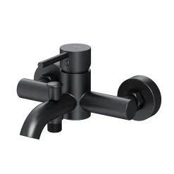 Am.Pm Europe Mitigeur de baignoire mécanique Robinet de baignoire, mitigeur salle de bain, Noir, FPA10022 Spike AM.PM