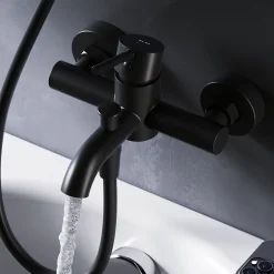 Am.Pm Europe Mitigeur de baignoire mécanique Robinet de baignoire, mitigeur salle de bain, Noir, FPA10022 Spike AM.PM