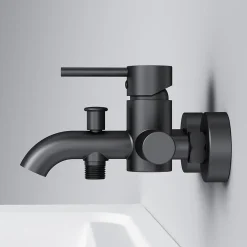 Am.Pm Europe Mitigeur de baignoire mécanique Robinet de baignoire, mitigeur salle de bain, Noir, FPA10022 Spike AM.PM
