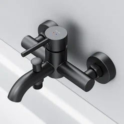 Am.Pm Europe Mitigeur de baignoire mécanique Robinet de baignoire, mitigeur salle de bain, Noir, FPA10022 Spike AM.PM