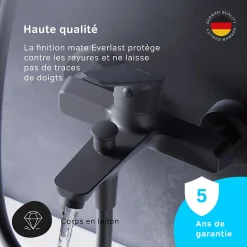 Robinet De Baignoire|Am.Pm Europe Mitigeur de baignoire mécanique Robinet de baignoire, mitigeur salle de bain, Noir, FTA10022 Hit AM.PM