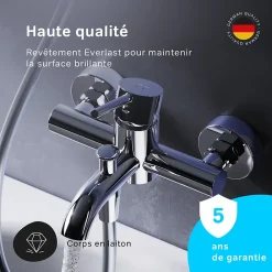 Robinet De Baignoire|Am.Pm Europe Mitigeur de baignoire mécanique Robinet de baignoire, mitigeur salle de bain, Chromé, FPA10000 Spike AM.PM
