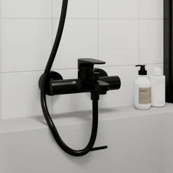 GoodHome Mitigeur de baignoire noir Cavally