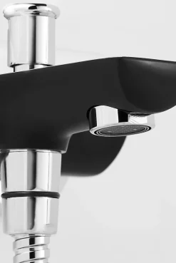 Robinet De Baignoire|GoodHome Mitigeur de baignoire noir Wicie