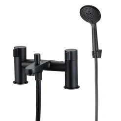 Robinet De Baignoire|GoodHome Mitigeur de baignoire noir avec douchette Cavally