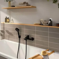 Robinet De Baignoire| Mitigeur de baignoire Rebris E Noir mat