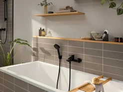 Robinet De Baignoire| Mitigeur de baignoire Rebris E Noir mat