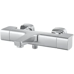 GoodHome Mitigeur de baignoire thermostatique chromé Teesta