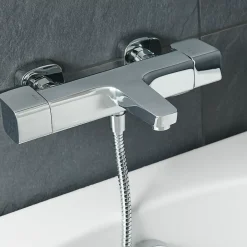 GoodHome Mitigeur de baignoire thermostatique chromé Teesta