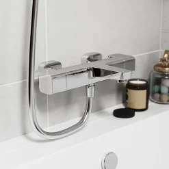 GoodHome Mitigeur de baignoire thermostatique chromé Teesta